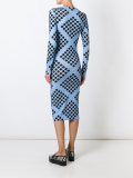 diamond print spotted dress