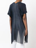 sheer draped open-front top