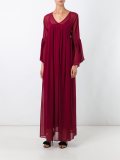 ruffled sleeves draped dress
