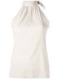 halter neck top with tie fastening