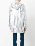 metallic parka coat