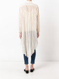 metallic striped elongated shirt