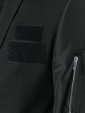 zipped pocket applique blazer 