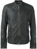 zipped leather jacket