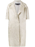 brocade short sleeve coat