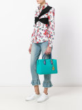 snake print trim tote bag 