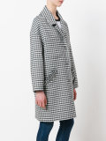 checked drop shoulder coat