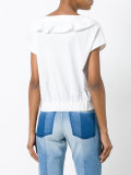 elasticated hem ruffled blouse