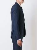 修身格纹西装夹克