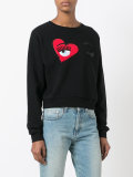 wink patches cropped sweatshirt