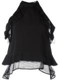 ruffled sleeveless blouse