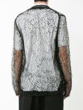 open knit buttoned cardigan