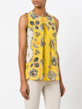 Floral print pleated top