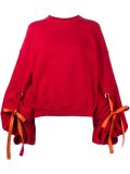 drawstring sleeve sweatshirt