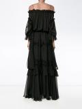 off-shoulder ruffle long dress