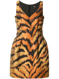 tiger print fitted dress 