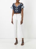 guipure trim crop top