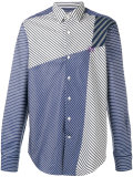 panelled striped shirt