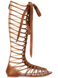 knee-high lace-up sandals