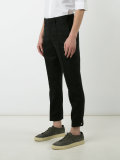 tapered button ankle tousers
