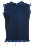 raw edge denim tank top