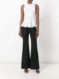flared high-waisted trousers