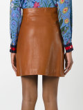 horsebit leather skirt