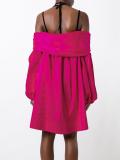 pleated criss-cross strap dress