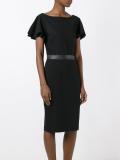 pleated trim fitted dress