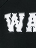 'war' print cropped sweatshirt