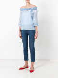 ruffled off-the-shoulder top