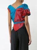 asymmetric sleeves cropped blouse