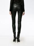lurex and leather panel trousers