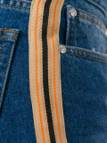 stripe panel straight jeans