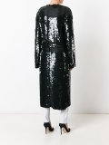 belted sequin duster coat