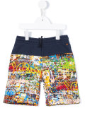 graffiti print shorts 