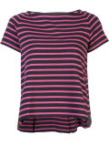 short-sleeve striped flared T-shirt