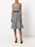 checked flared dress
