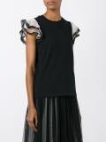 ruffle sleeve T-shirt 