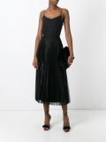 pleated trim shift dress