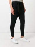 drop-crotch wrap trousers