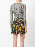 contrast pattern dress