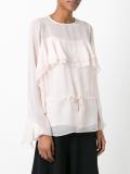 ruffled bell sleeve blouse