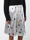 square print pleated skirt
