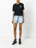 embroidered flower shorts
