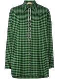 checked embellished blouse