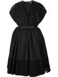 floral embroidered leather waistband dress