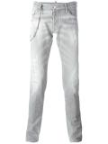 Slim distressed chain jeans
