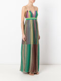 metallic pleated maxi dress