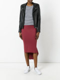 elongated back midi skirt